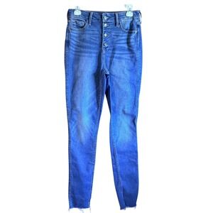 Old Navy Sz 6 Rockstar Super Skinny Extra High Rise Jeans Button Fly Blue